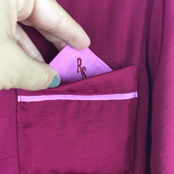 Room Service Red Pink Soft Sleepwear Lounge Top - Picture 5 of 11